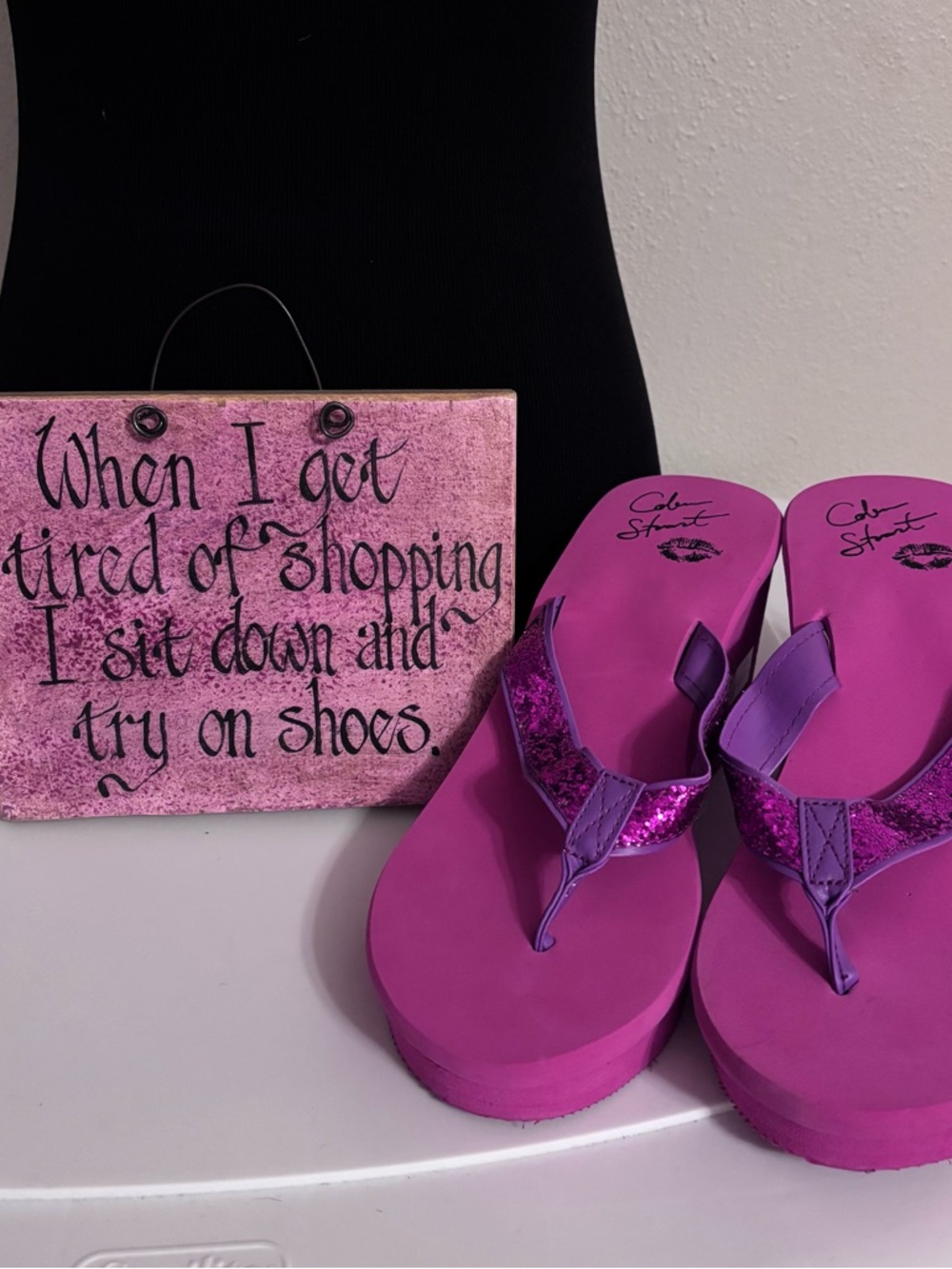 Y2K Color Street Hot Pink Platform Flip Flop Sandals